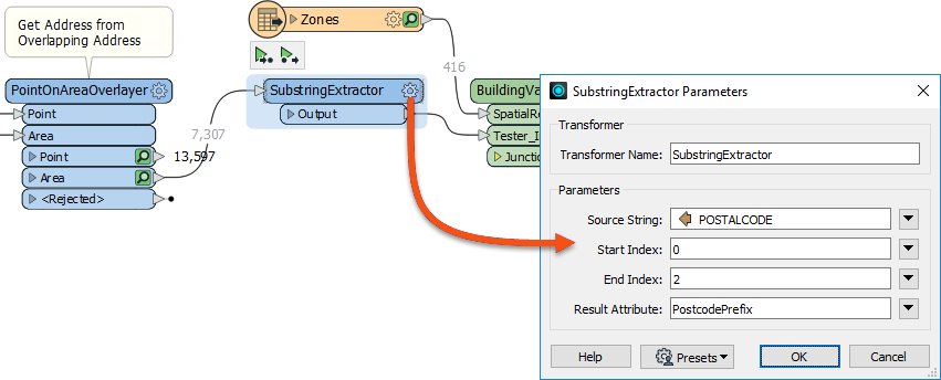 Setting SubstringExtractor parameters